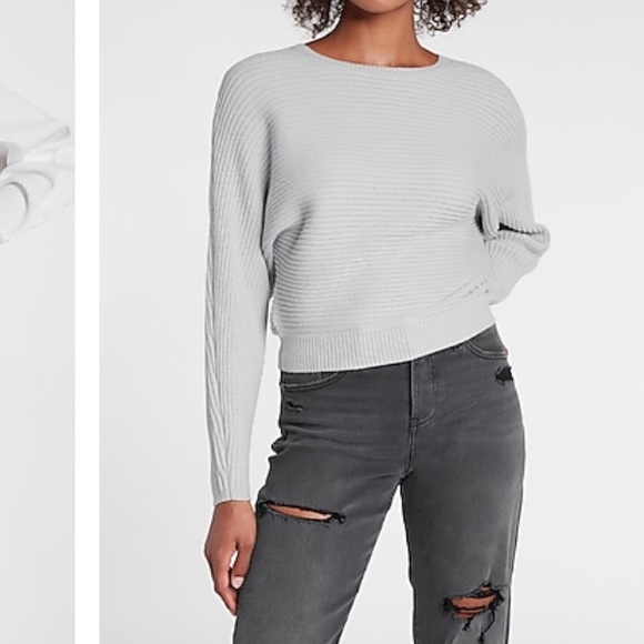 EXPRESS Ribbed Dolman Sleeve Top - Picture 9 of 9